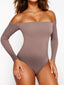 Long Sleeve Tummy Control Shapewear Going Out  Tops