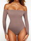 Long Sleeve Tummy Control Shapewear Going Out  Tops