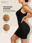 QOU Tummy Control Body Shaper Women V-Neck Adjustable Spaghetti Strap Shapewear Dress - QOU