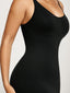 QOU Tummy Control Body Shaper Women V-Neck Adjustable Spaghetti Strap Shapewear Dress - QOU