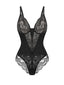 Elegant Lace  Support Deep Plunge Thong Bodysuit - QOU