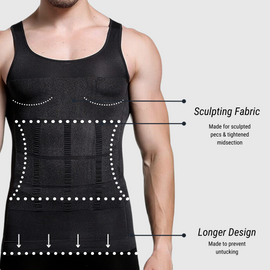 Men's Compression Tank Top Slimming Body Shaper Vest Shirts Slim Gym