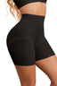 QOU Mid-Waist Silk Charcoal Antibacterial Butt Lifting Seamless Shaping Shorts - QOU