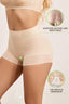 QOU Mid-Waist Silk Charcoal Antibacterial Seamless Shapewear Panties - QOU